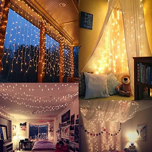 600 LED Window Curtain String Light - Warm White