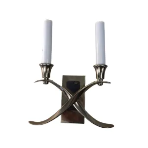 Chapman & Myers Wall Sconce Light, Cross Bouilotte, Nickel