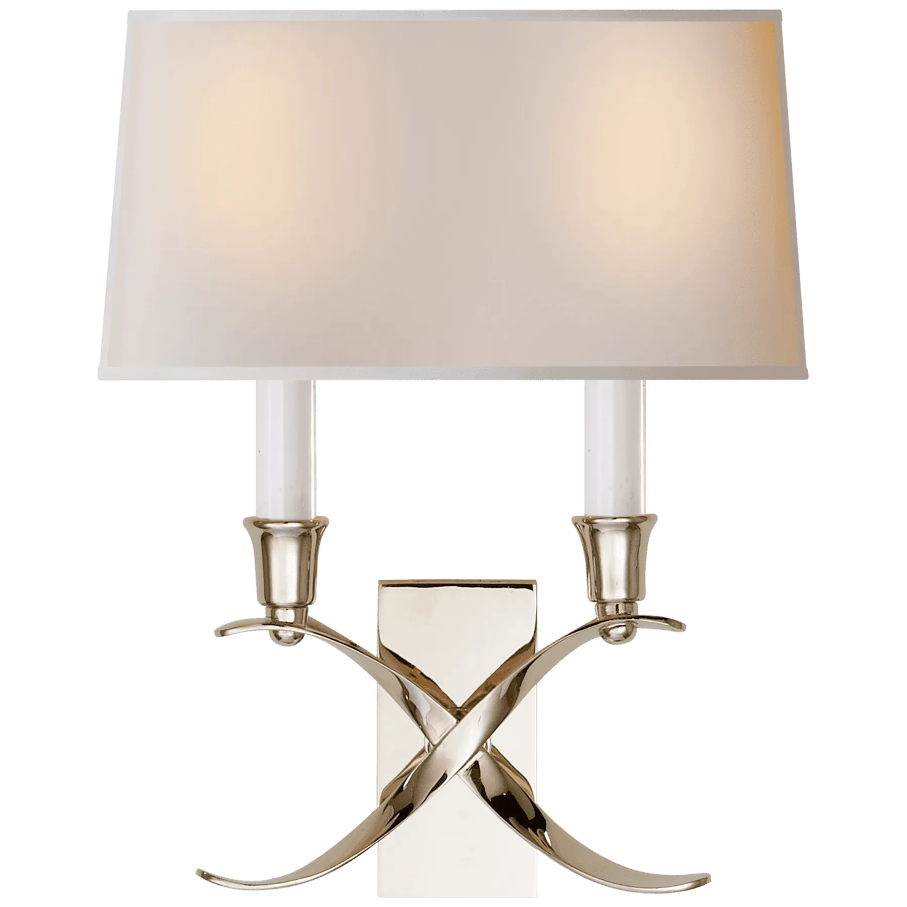 Chapman & Myers Wall Sconce Light, Cross Bouilotte, Nickel
