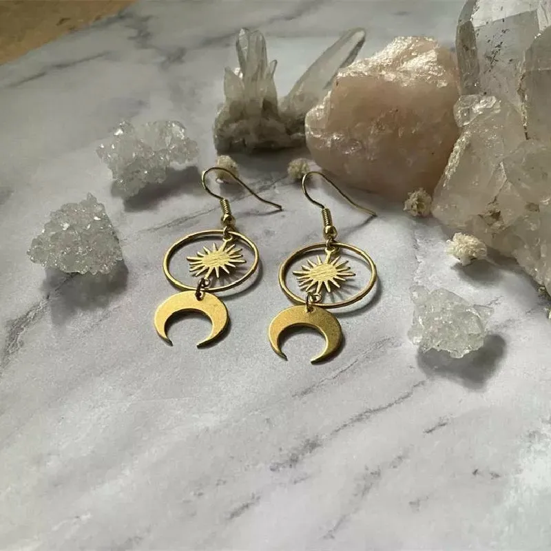 Conscious Sunburst Moon Earrings
