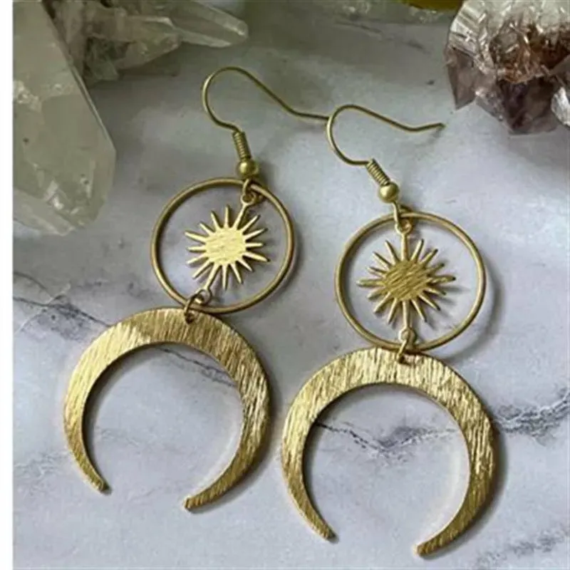 Conscious Sunburst Moon Earrings