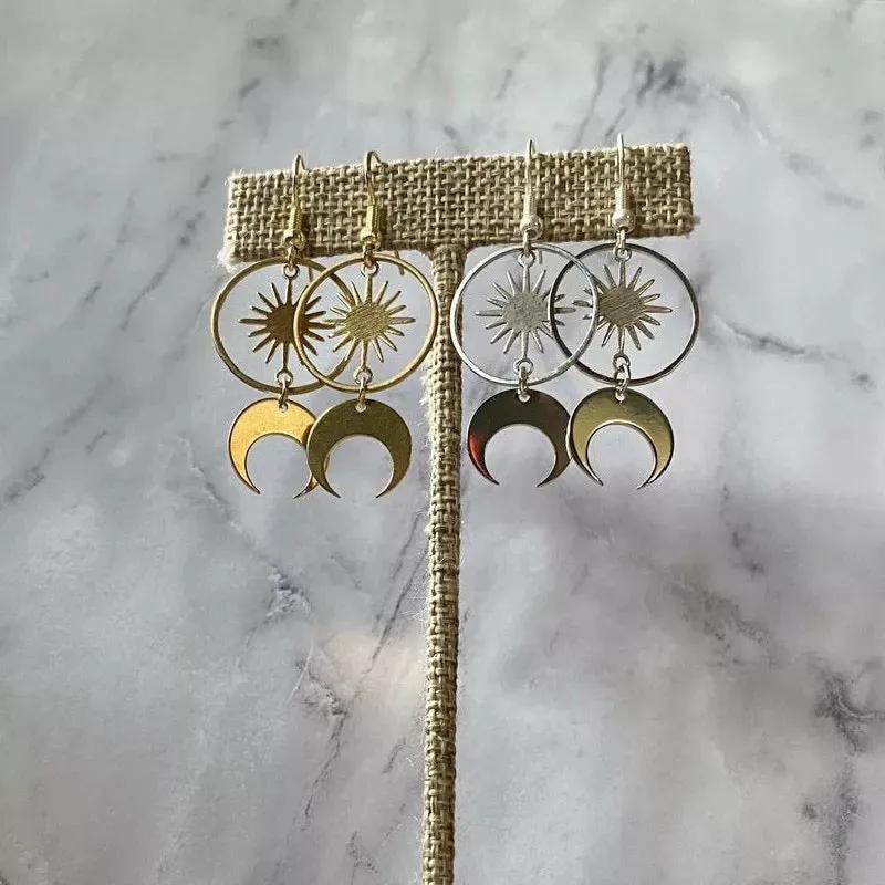 Conscious Sunburst Moon Earrings