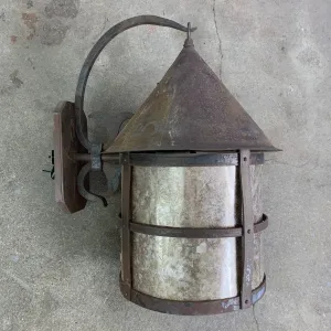 Exterior Wall Lights, Iron and Mica Glass, Rustic