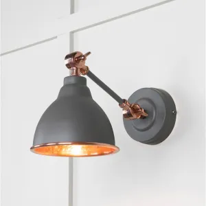 Hammered Copper Brindley Wall Light in Bluff | From The Anvil