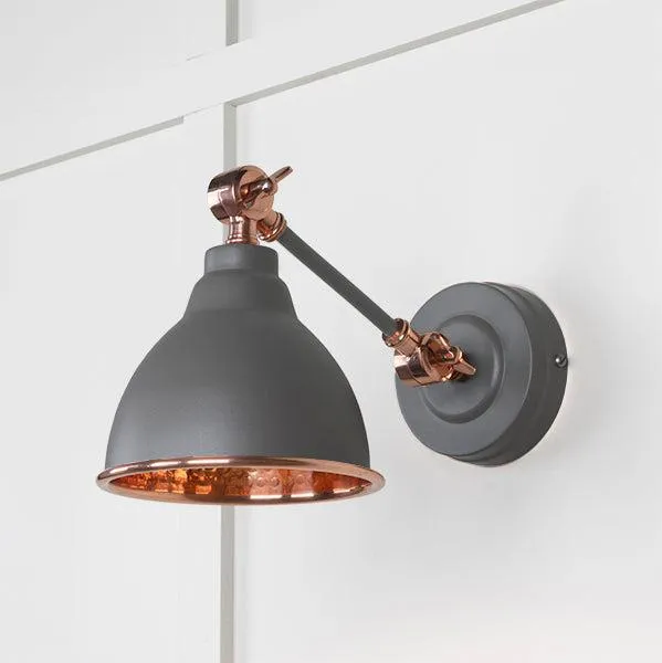 Hammered Copper Brindley Wall Light in Bluff | From The Anvil