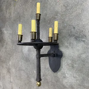 Iron Wall Sconce, 5 Candlelight, Rustic