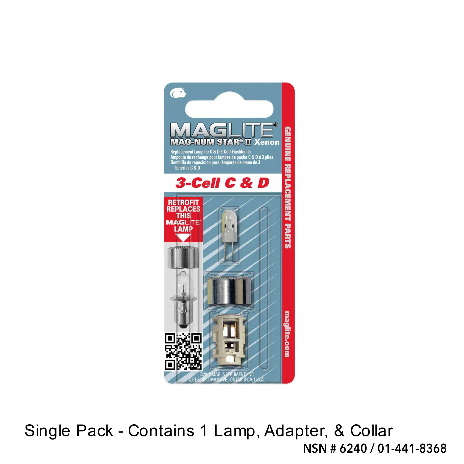 Replacement Lamp-Bulb for Maglite 3-Cell C & D Flashlight