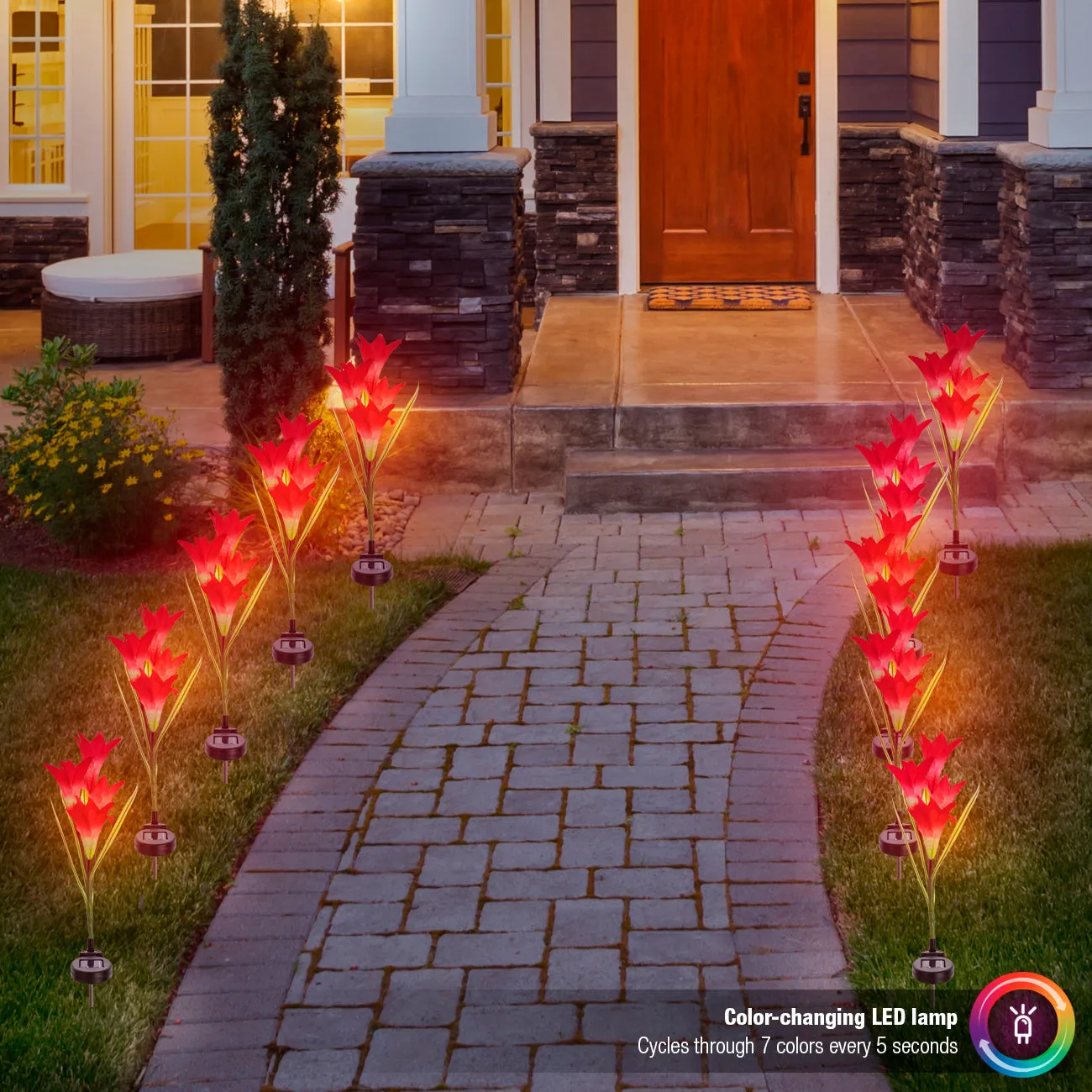 Solar Garden Flower Stake Lights (2 Pack)