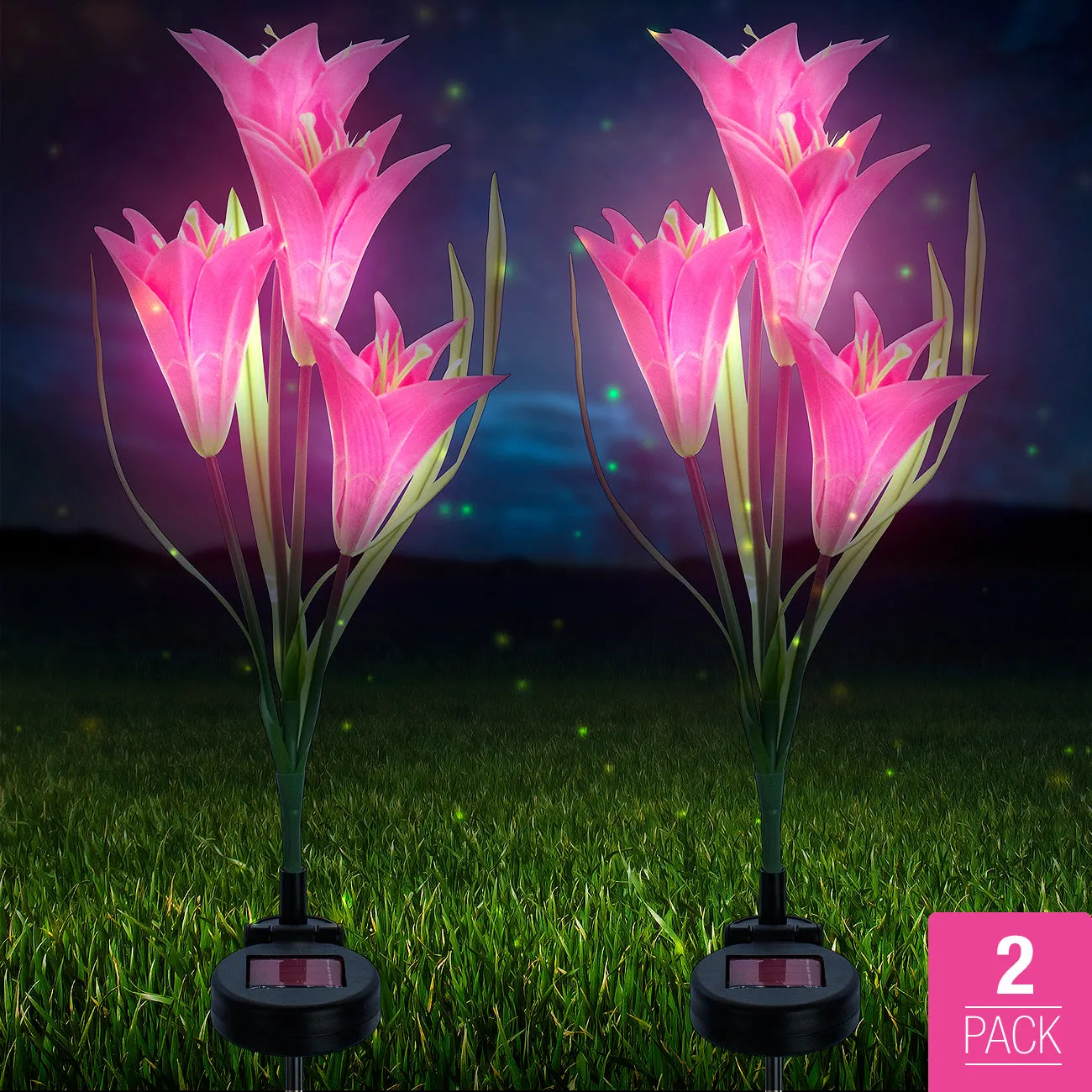 Solar Garden Flower Stake Lights (2 Pack)