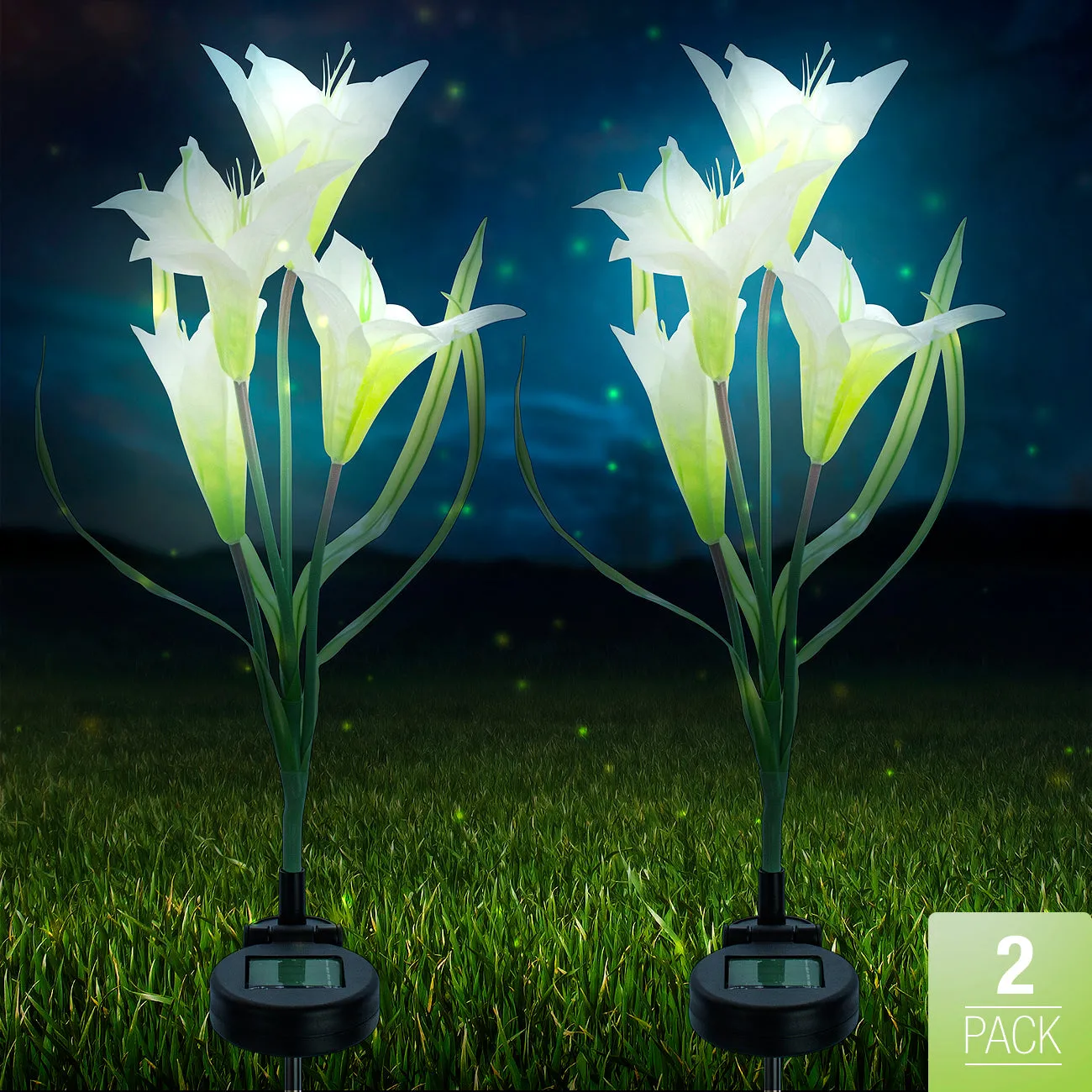 Solar Garden Flower Stake Lights (2 Pack)