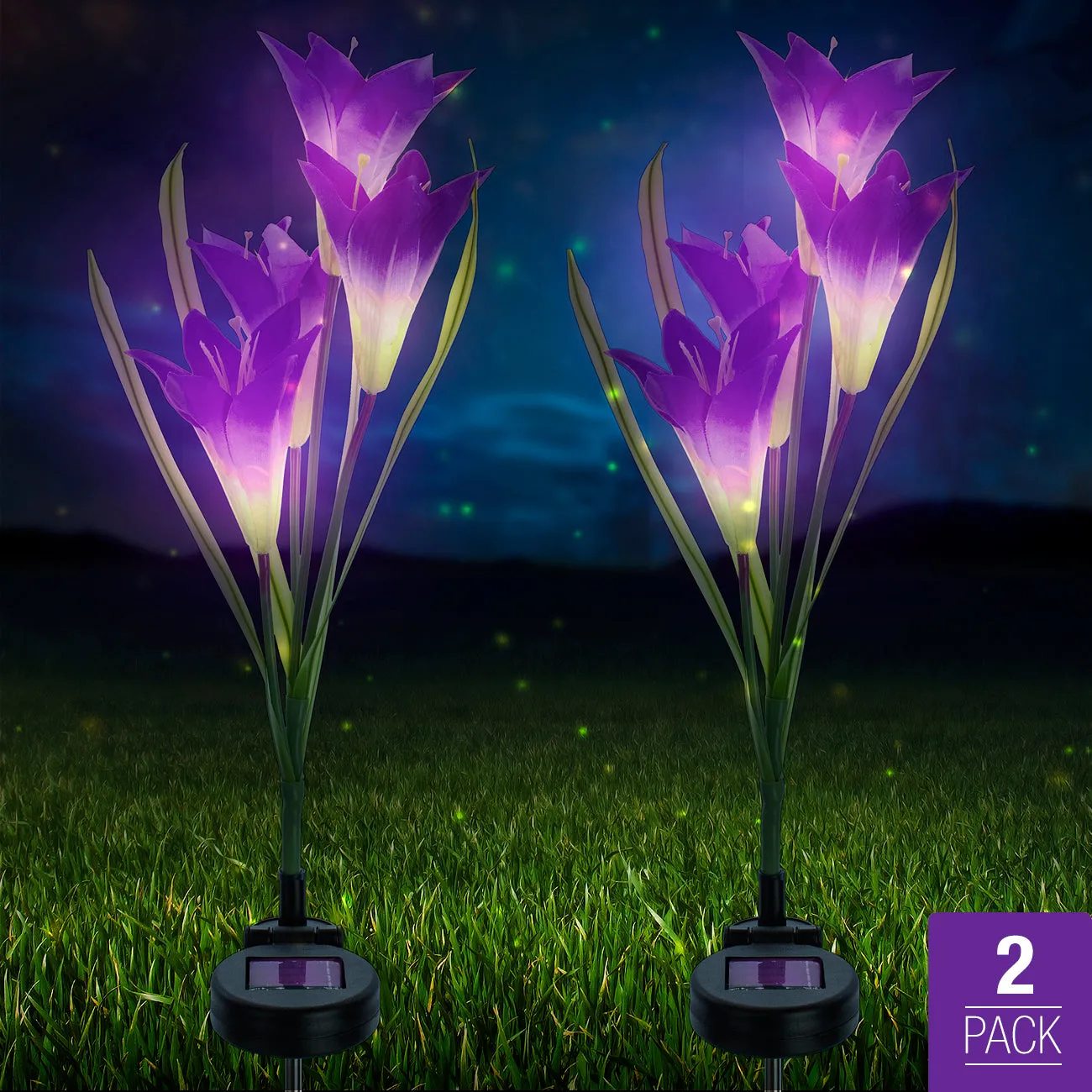 Solar Garden Flower Stake Lights (2 Pack)