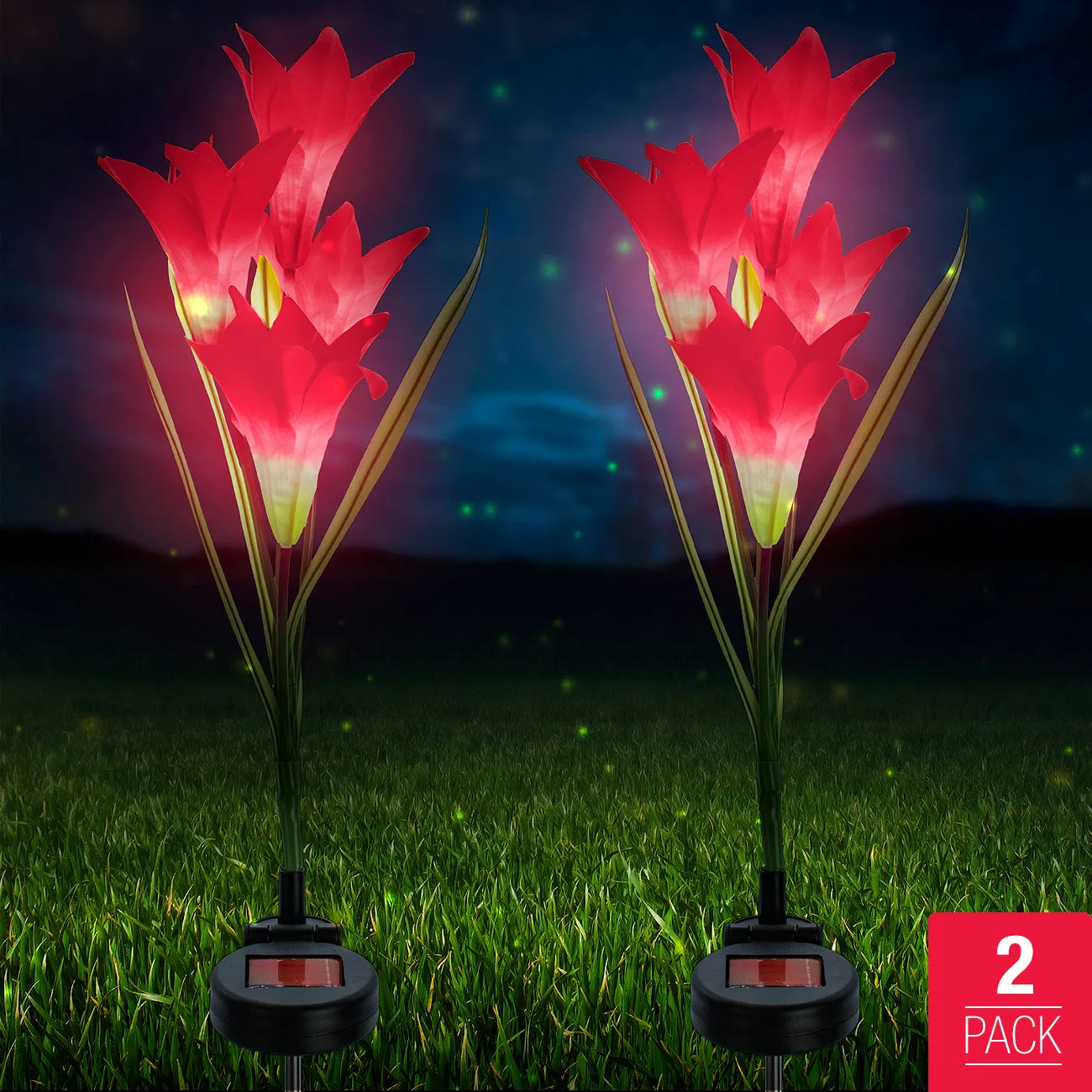Solar Garden Flower Stake Lights (2 Pack)
