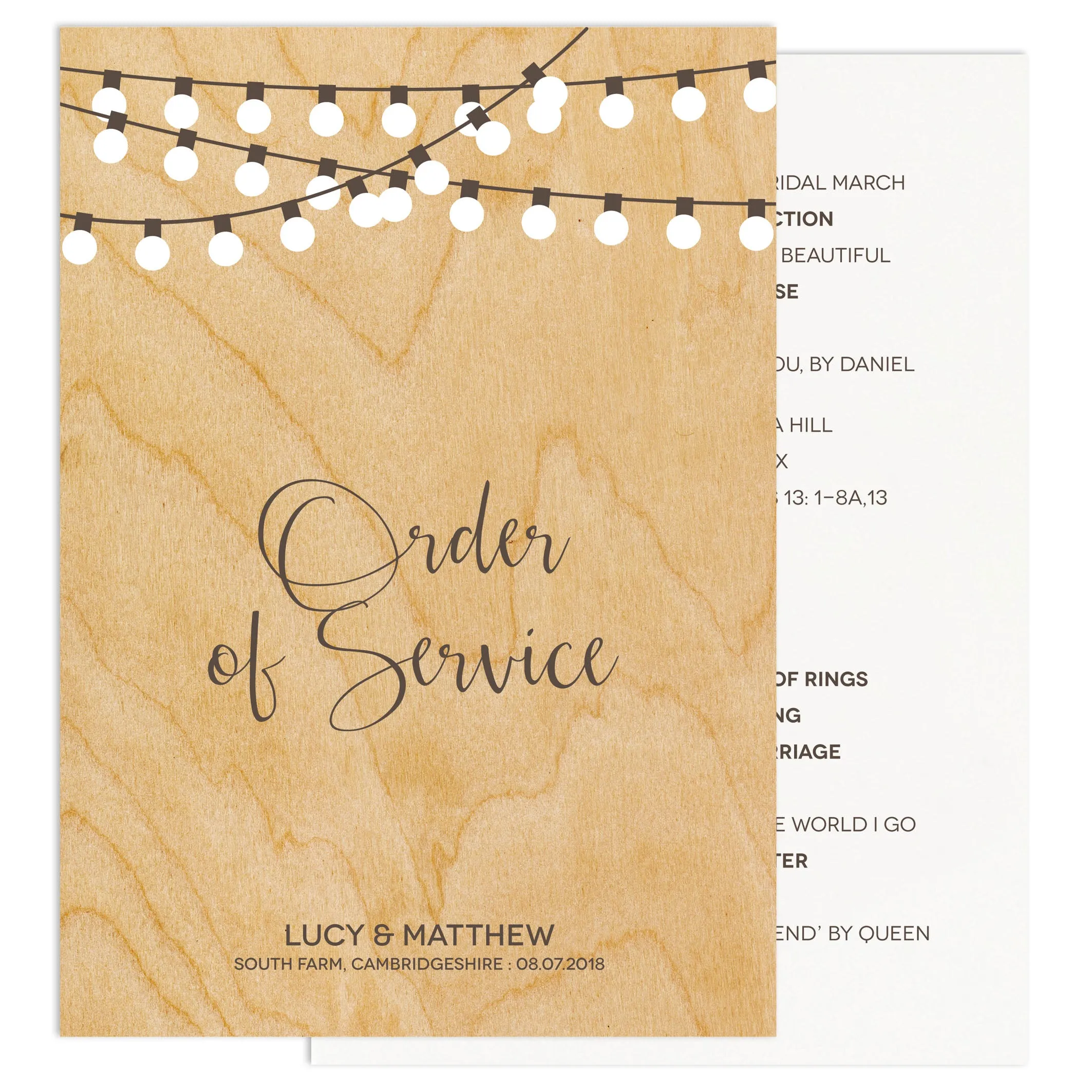 String Lights Order Of Service