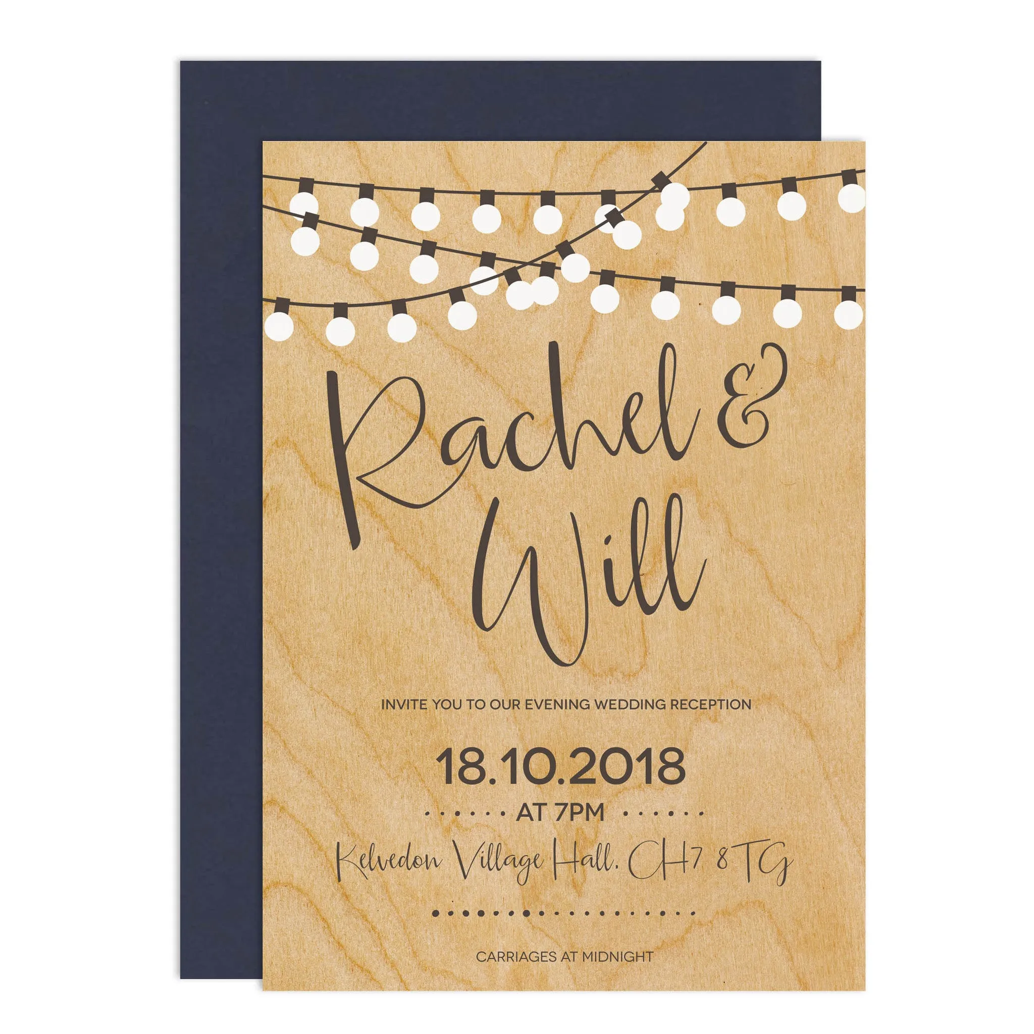 String Lights Wedding Invitations