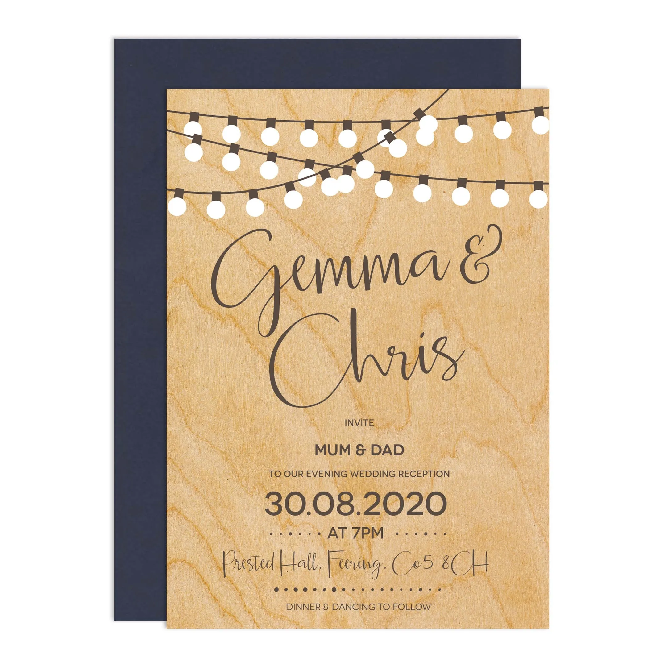 String Lights Wedding Invitations