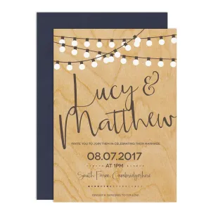 String Lights Wedding Invitations
