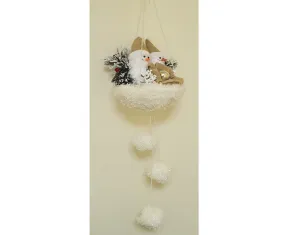 Two snowmen with baubles