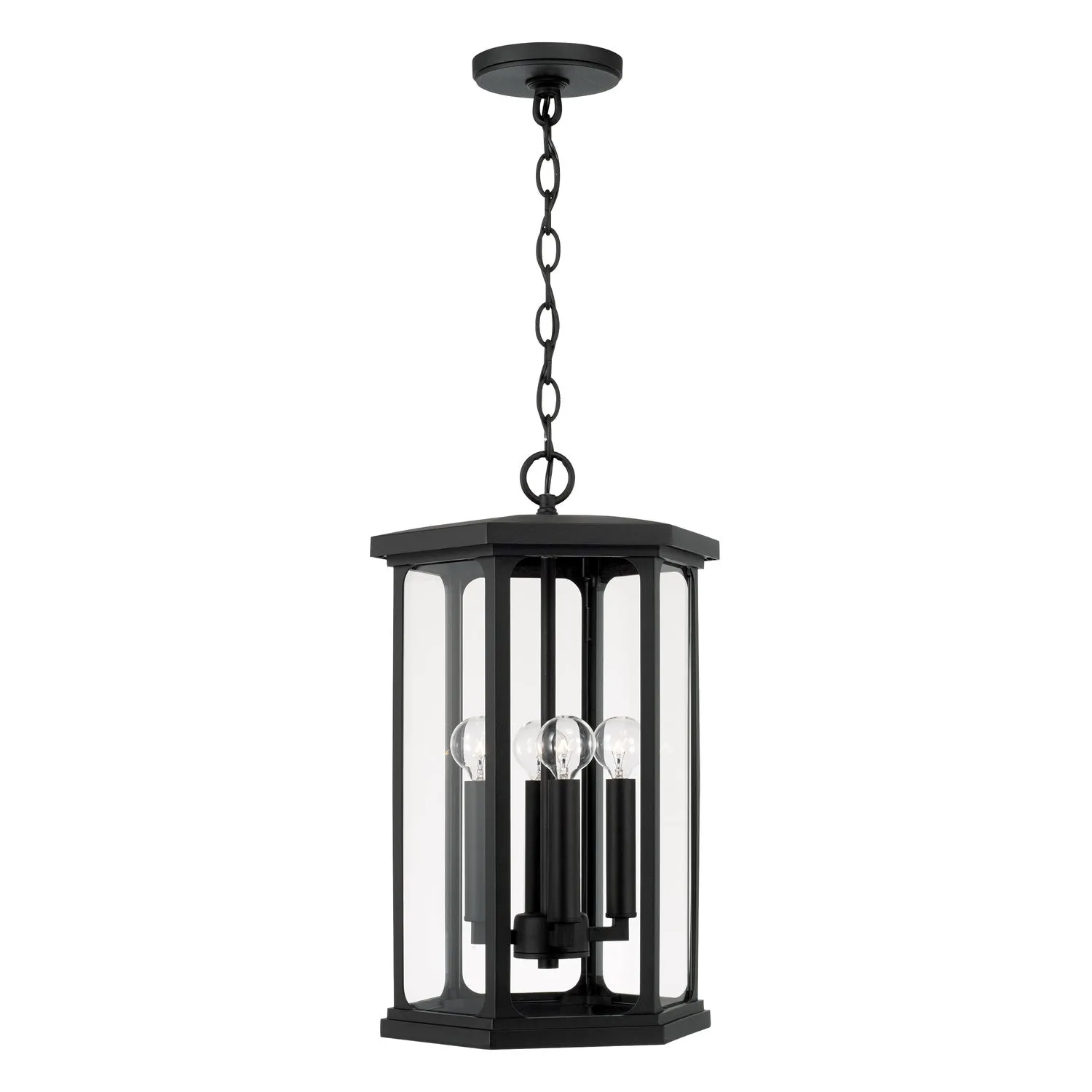 Walton 4-Light Outdoor Hanging Lantern in Black